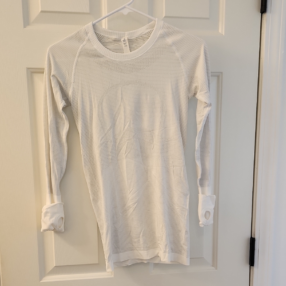 Lululemon White Thermal Long Sleeve Shirt